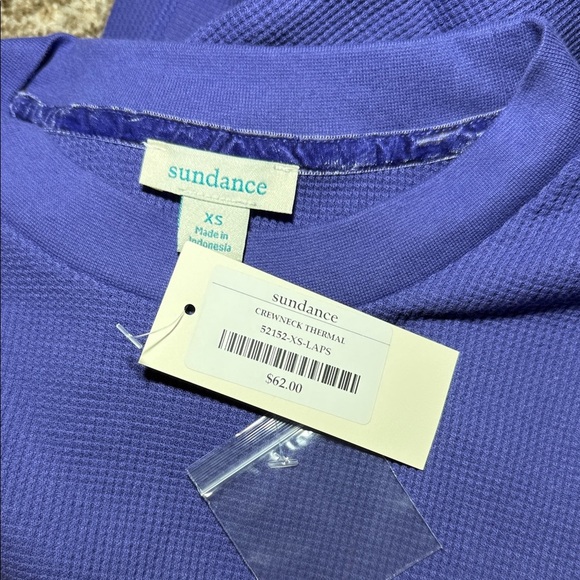 Sundance Crewneck Top Thermal Waffle Velvet Cuff - Picture 5 of 9